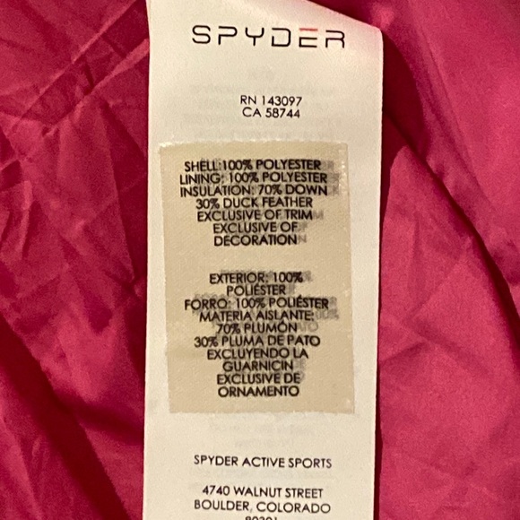 NWOT Spyder Vest Down/Duck feather Pink Polyester-Large-Never worn, Washable - Picture 11 of 14